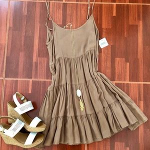 Mocha scoop back dress from Altar’d